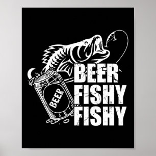 Öl Fiskig Fiskig Rolig Fiske Dricker Födelsedag G Poster