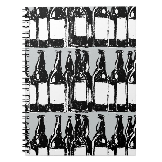 öl flaskor anteckningsbok med spiral (Framsidan)