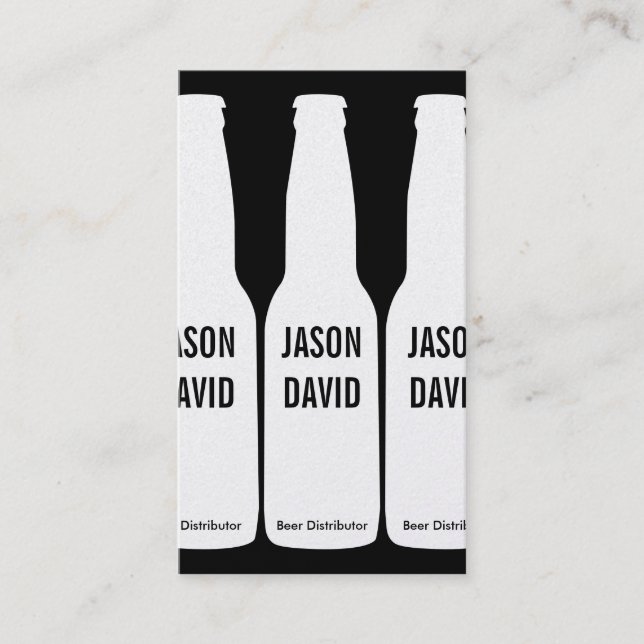 Öl Flaskor (gyllene) Visitkort (Framsida)