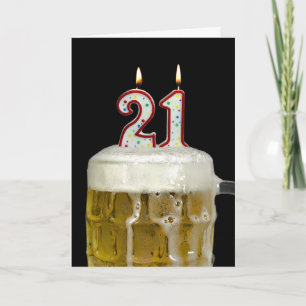 Öl för 21-årsdag kort
