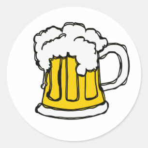 Öl! Frothy Bubly Mugg of Brew Runt Klistermärke