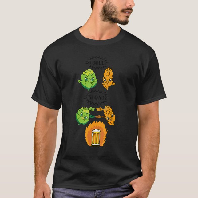 Öl Fusion Skutt och Manar för maltfusion utan hals T Shirt (Framsida)