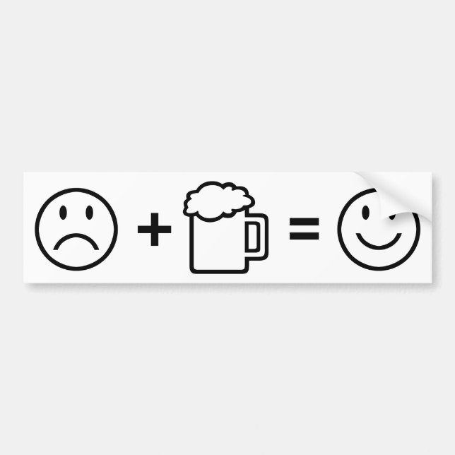 Öl gör mig lycklig! bildekal (Framsidan)