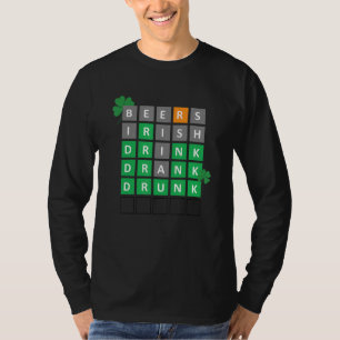 Öl Irish Drink Drank Drunk Funny Crossword T Shirt