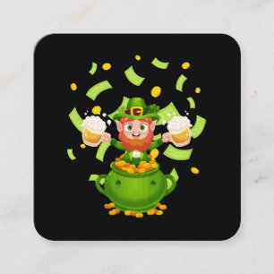 Öl irländsk Leprechaun Saint Patrick's Day Fyrkantigt Visitkort