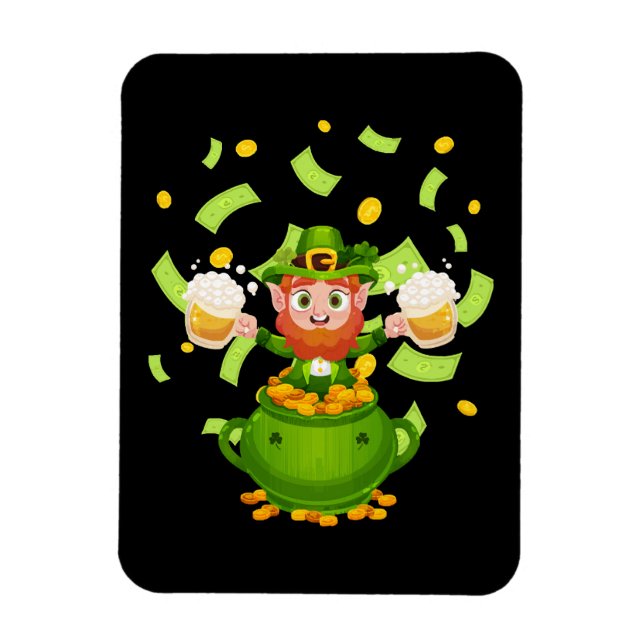 Öl irländsk Leprechaun Saint Patrick's Day Magnet (Vertikal)