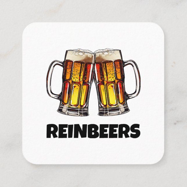 Öl jul Reinbeers Fyrkantigt Visitkort (Baksida)