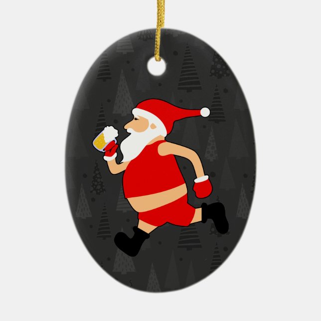 öl jultomten julafton julgransprydnad keramik (Framsidan)