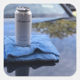 öl kan bläddra fyrkantigt klistermärke