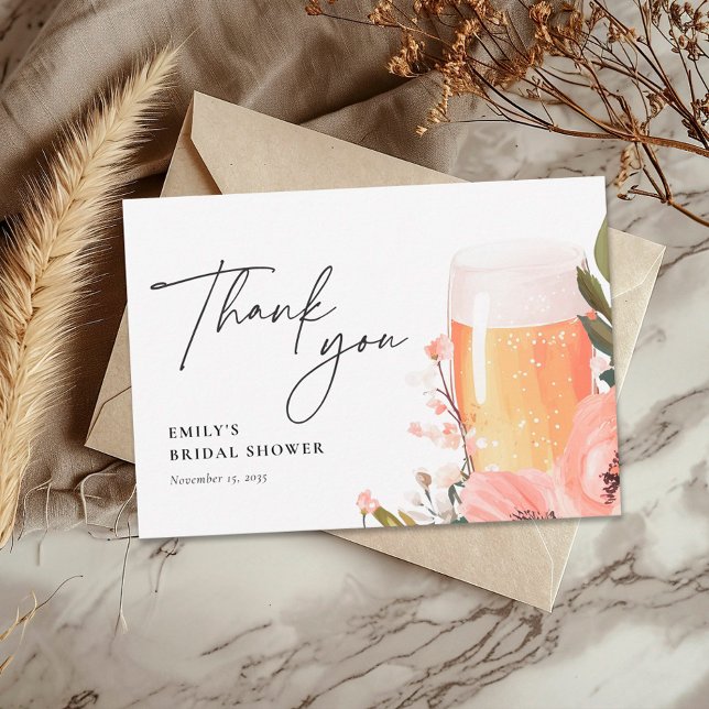 Öl kärlek bryggs Bröllopsfest Tack Kort (Skapare uppladdad)