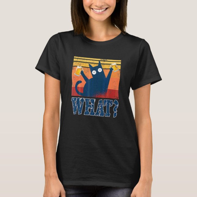 Öl Katt Vad  Katt Ops Sommar Klänningar Pyjamas Öl T Shirt (Framsida)