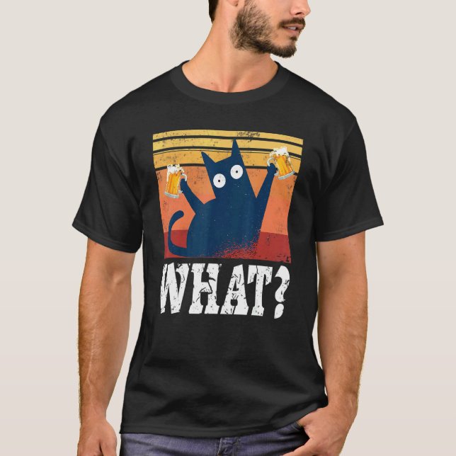 Öl Katt Vad  Katt Toppar Sommar Klänningar Pyjamas T Shirt (Framsida)