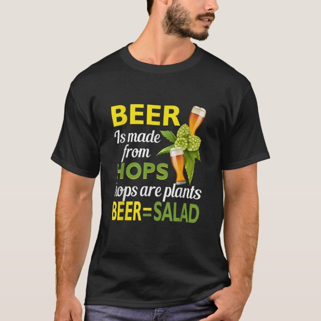 Öl kommer från Skutt, öl lika med salad alkoholhal T Shirt (Framsida)