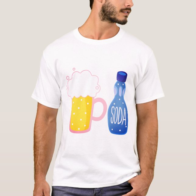 öl, läsk, dryck bilder t shirt (Framsida)