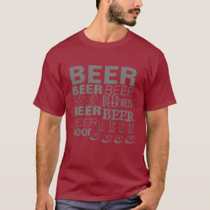 ÖL! Mång--Text grå färg T Shirt