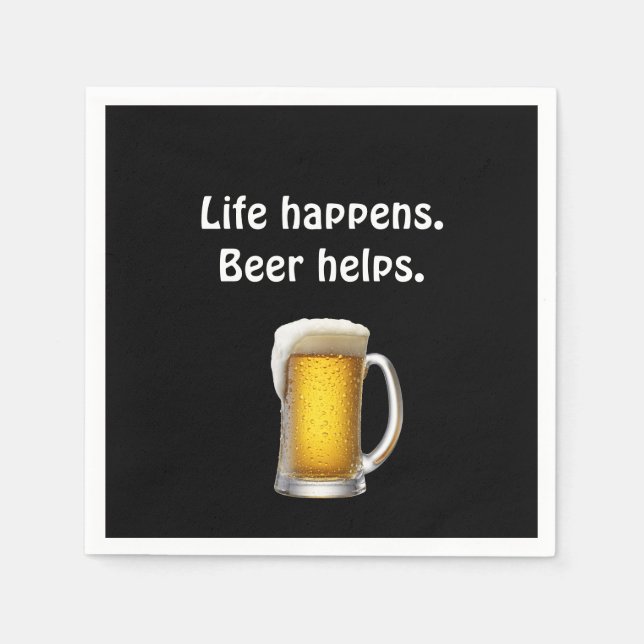 Öl med citat på svart pappersservett (Framsidan)