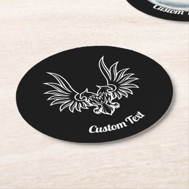 Öl med två Pappra huvuden Underlägg Papper Rund (Vinklad)