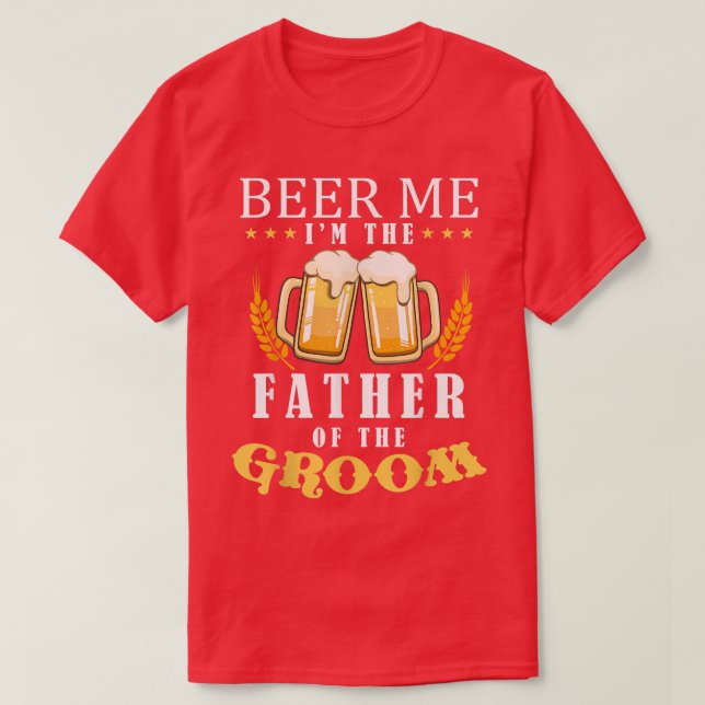 Öl mig Far i Groom Drinking Team Bröllop T Shirt (Design framsida)