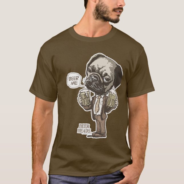 Öl mig mops vid Mudge studior T-shirt (Framsida)