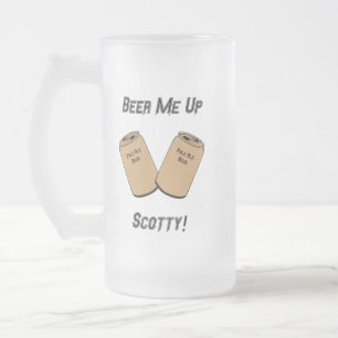 Öl mig på Scotty! Bröllop Groomsman Pub Novelty Frostat Ölglas