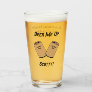 Öl mig på Scotty! Bröllop Groomsman Pub Novelty Glaskopp