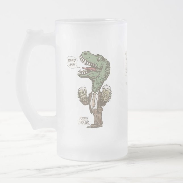Öl mig T. Rex vid Mudge studior Frostat Ölglas (Vänster)