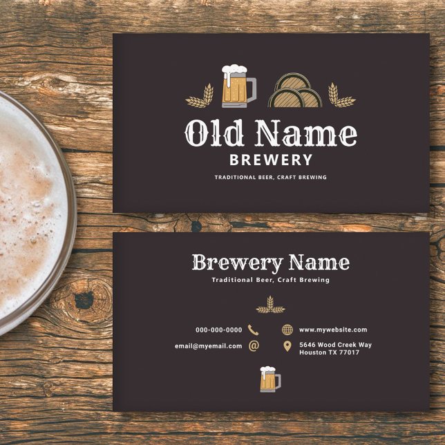 Öl Mugg & Barrels - Brewery Visitkort (Beer Mug & Barrels - Brewery Business Card)