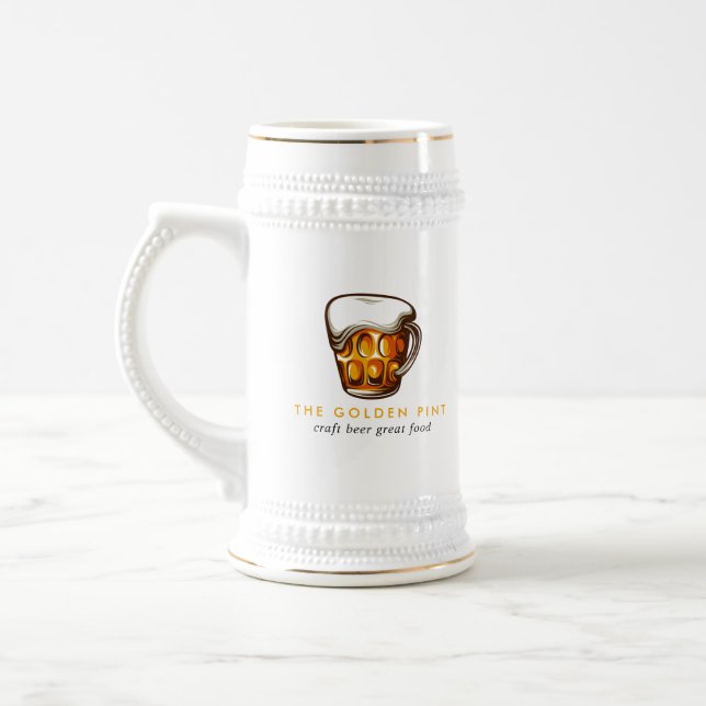 Öl Mugg Logotyp Brewery Pub Business Stein (Vänster)