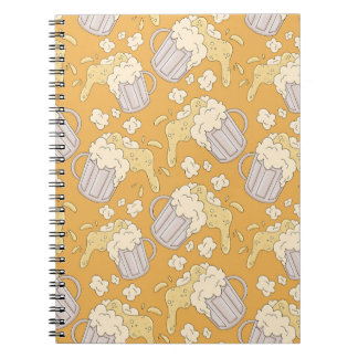Öl Mugg Tecknad: Vintage sömlös. Anteckningsbok