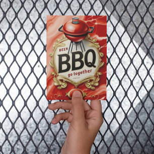 Öl och BBQ Gå samman Vykort