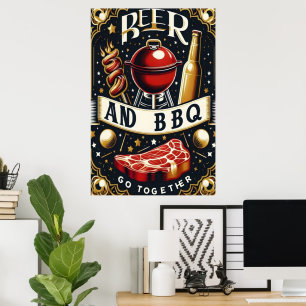 Öl och BBQ går ihop Poster