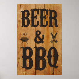 Öl och BBQ Poster
