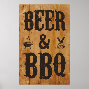 Öl och BBQ Poster