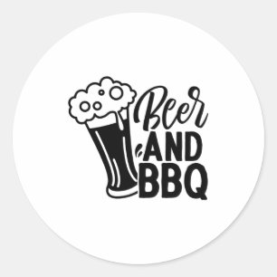 Öl och BBQ Runt Klistermärke