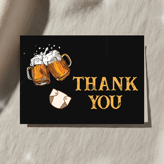 Öl och blöjor Baby Shower Tack Kort (Beer and Diapers Baby Shower Thank You Card
)