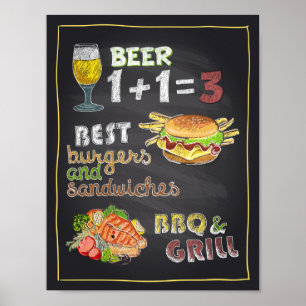 Öl och burgare poster