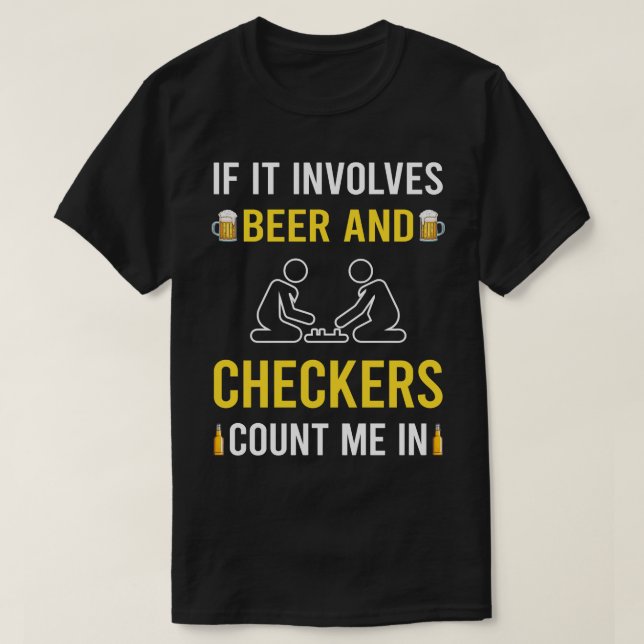 Öl och Checkers T Shirt (Design framsida)