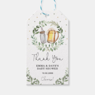 Öl och Cheers Greenery Brewery Baby Shower Presentetikett