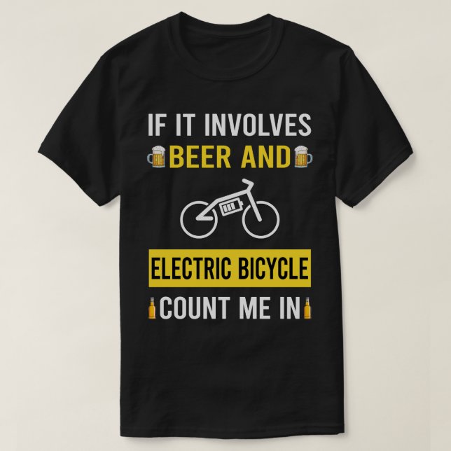 Öl och elektrisk cykel E Bike Ecykel T Shirt (Design framsida)