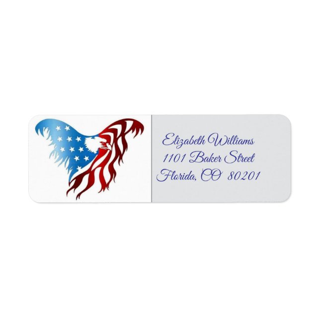 Öl och Flagga Amerika 🇺 🇸 Returadress Etikett (Framsidan)