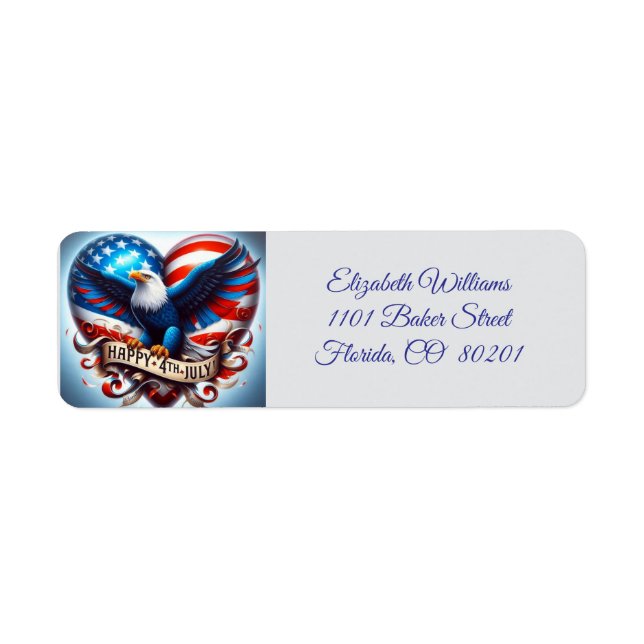 Öl och Flagga Amerika 🇺 🇸 Returadress Etikett (Framsidan)