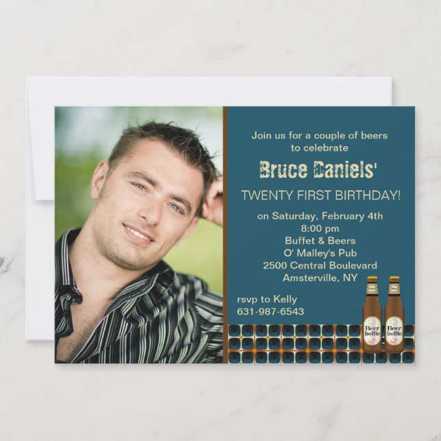 Öl- och fotoinbjudan inbjudningar (Framsida)