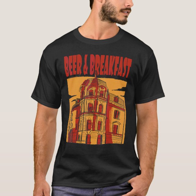 Öl och frukost Öl Hotell Öl Humor Öl Dryck T Shirt (Framsida)
