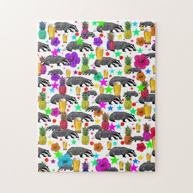 Öl Och Grävlingar Svårt Pussel (Vertikal)