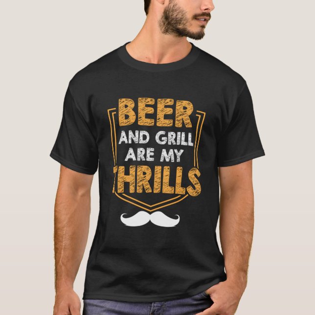 Öl och grill är mina spänningar Pappa Hobby Pappa  T Shirt (Framsida)