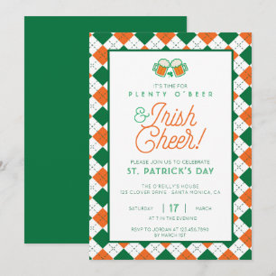 Öl och Irish Cheer Play St patrick's day Inbjudningar