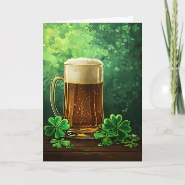 Öl och Klöver St. Patrick's Day Helgkort (Framsida)