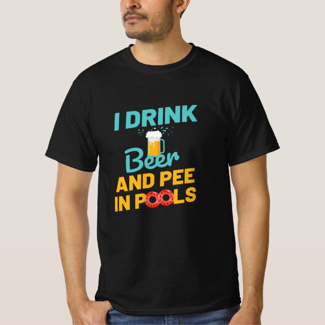 Öl och päron i Bassäng som simmar Bassäng Simma T Shirt (Framsida)