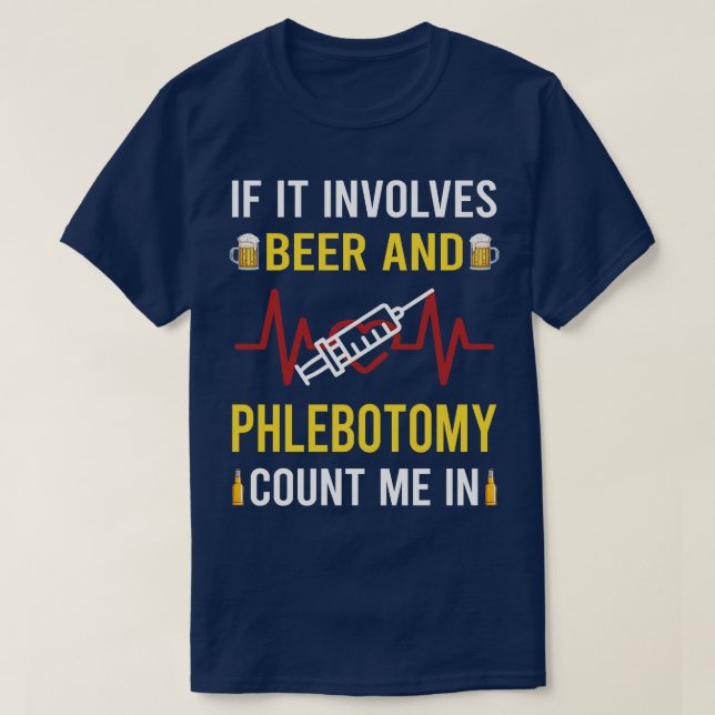 Öl och Phlebotomi Phlebotomist T Shirt (Design framsida)
