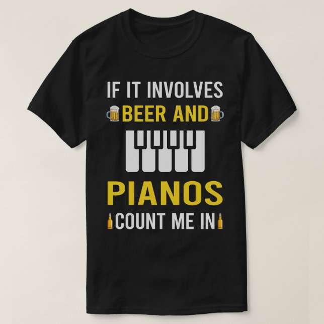 Öl och Piano Pianist T Shirt (Design framsida)